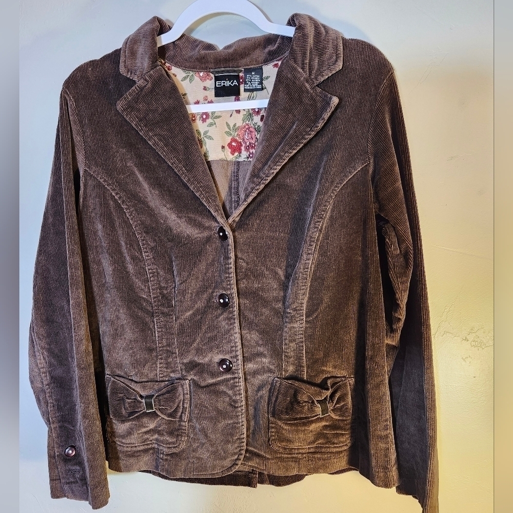 Erika brown Corduroy button down 2 pocket sz M